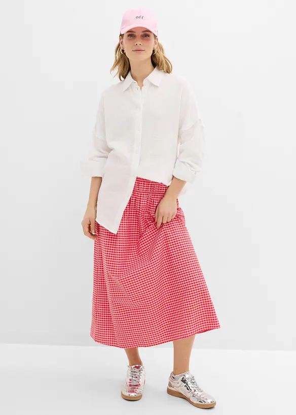 Oversized skjorte i luftig musselin, bonprix