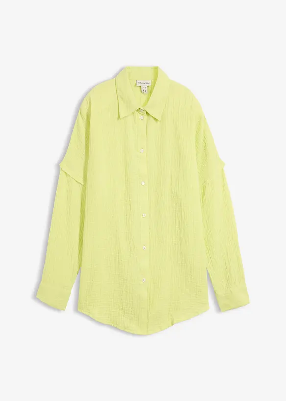 Oversized skjorte i luftig musselin, bonprix