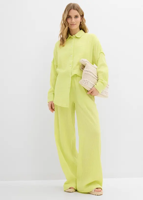 Oversized skjorte i luftig musselin, bonprix