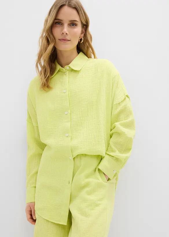 Oversized skjorte i luftig musselin, bonprix
