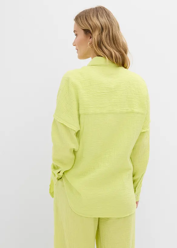 Oversized skjorte i luftig musselin, bonprix