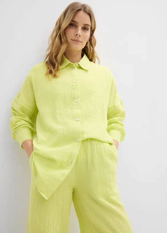 Oversized skjorte i luftig musselin, bonprix