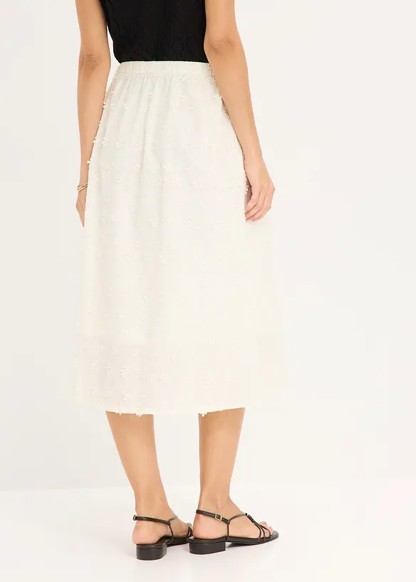 Midiskj&oslash;rt med blomsterbroderi, bonprix