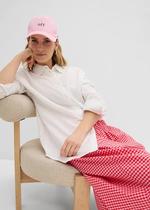 Oversized skjorte i luftig musselin, bonprix