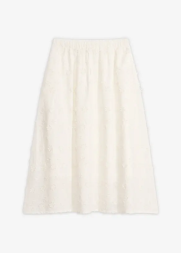 Midiskj&oslash;rt med blomsterbroderi, bonprix