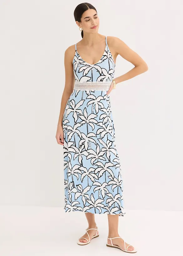 Maxikjole med blondeinnfelling, bonprix