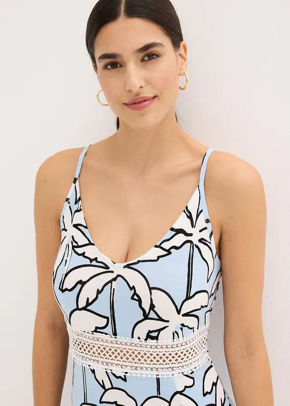 Maxikjole med blondeinnfelling, bonprix