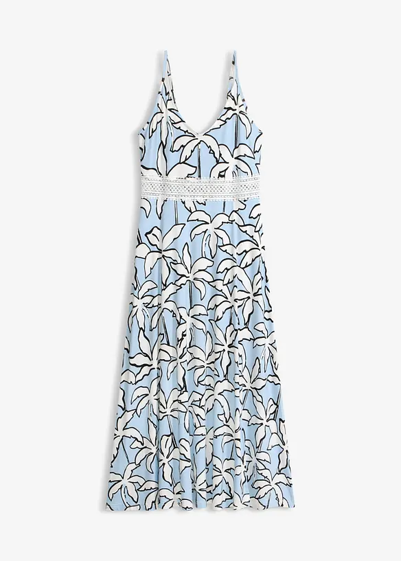 Maxikjole med blondeinnfelling, bonprix