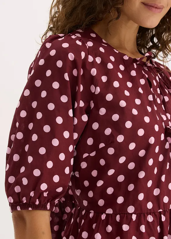 Bluse i 100% bomull med knyting, bonprix