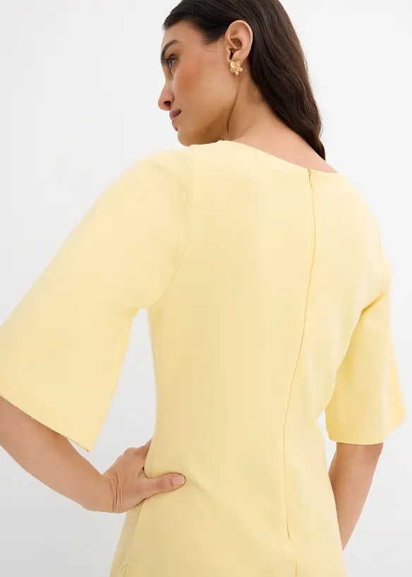 Jerseykjole i 100% &oslash;kologisk bomull med splitt, bonprix