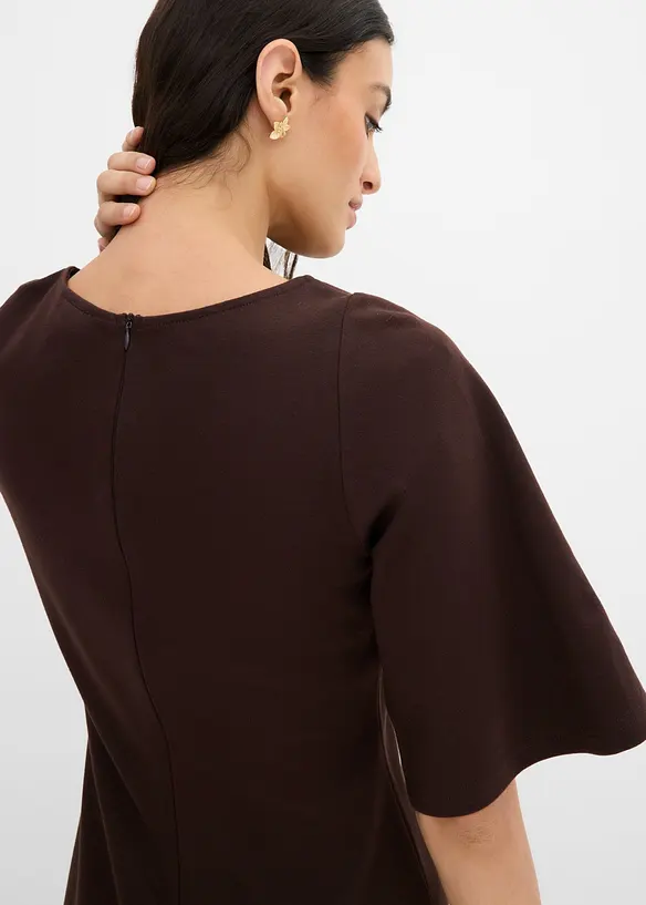 Jerseykjole i 100% &oslash;kologisk bomull med splitt, bonprix
