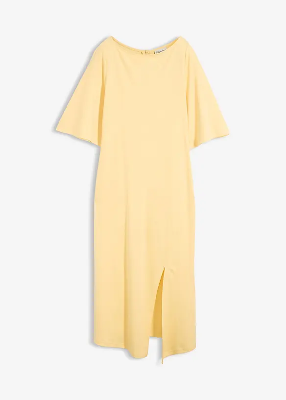 Jerseykjole i 100% &oslash;kologisk bomull med splitt, bonprix