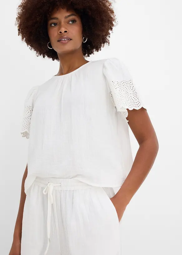 Bermudashorts i luftig musselin, bonprix