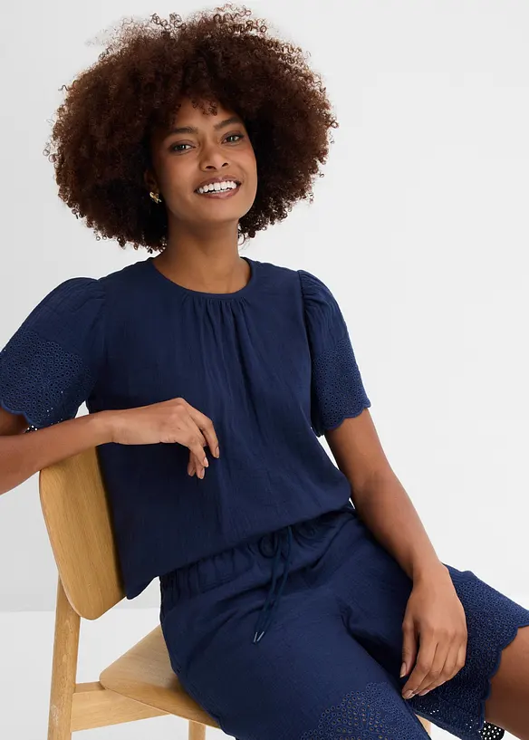 Bermudashorts i luftig musselin, bonprix