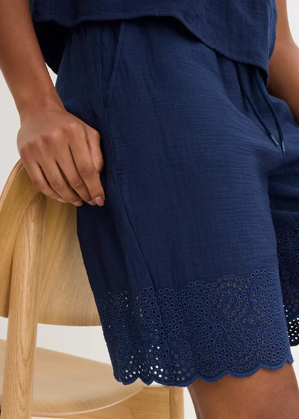 Bermudashorts i luftig musselin, bonprix