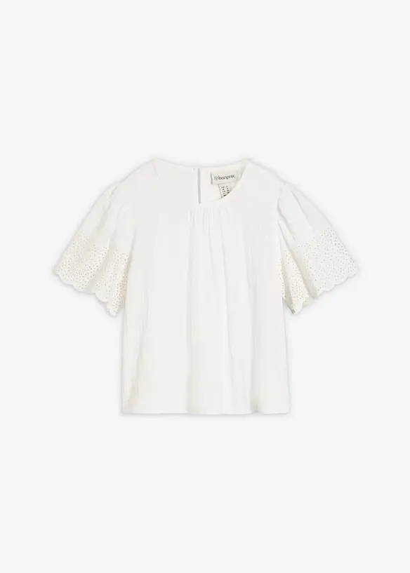 Kortermet bluse av luftig musselin, bonprix