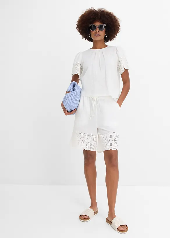 Bermudashorts i luftig musselin, bonprix