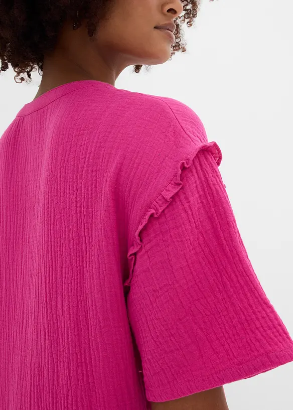 Midikjole i myk musselin, bonprix