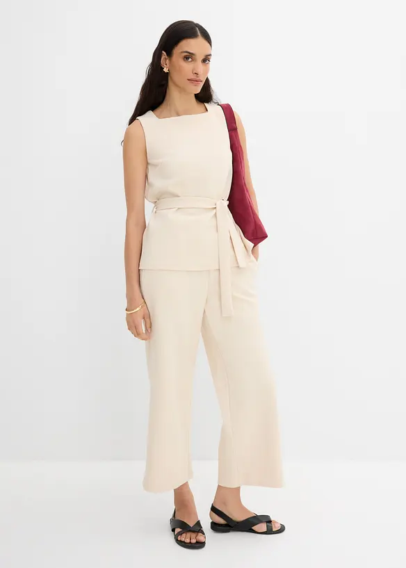 Pik&eacute;topp med knytebelte, bonprix