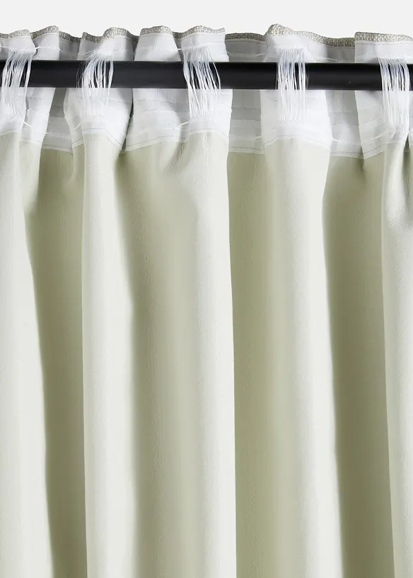 M&oslash;rkleggingsgardin i grovt materiale, f&aring;s ogs&aring; i ekstra lang (1-pack), bonprix