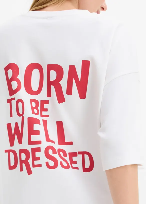Oversized topp i 100% &oslash;kologisk bomull, bonprix