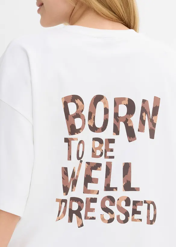Oversized topp i 100% &oslash;kologisk bomull, bonprix