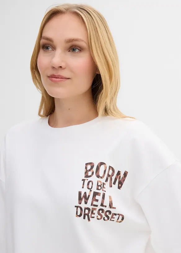 Oversized topp i 100% &oslash;kologisk bomull, bonprix