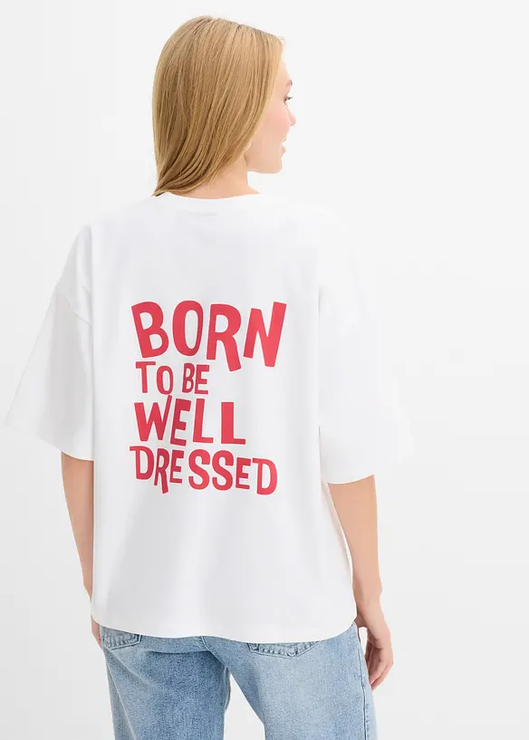Oversized topp i 100% &oslash;kologisk bomull, bonprix