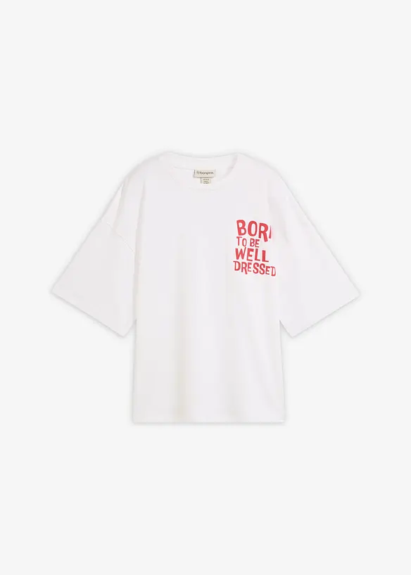 Oversized topp i 100% &oslash;kologisk bomull, bonprix
