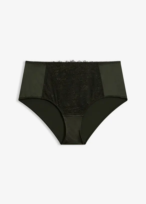 Truse med h&oslash;y midje og blomsterblonder, bonprix