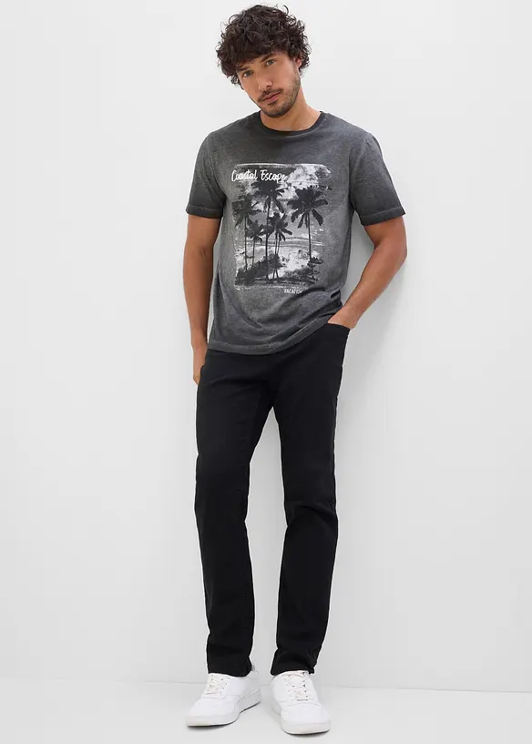 T-skjorte i 100% &oslash;kologisk bomull og vasket look, bonprix