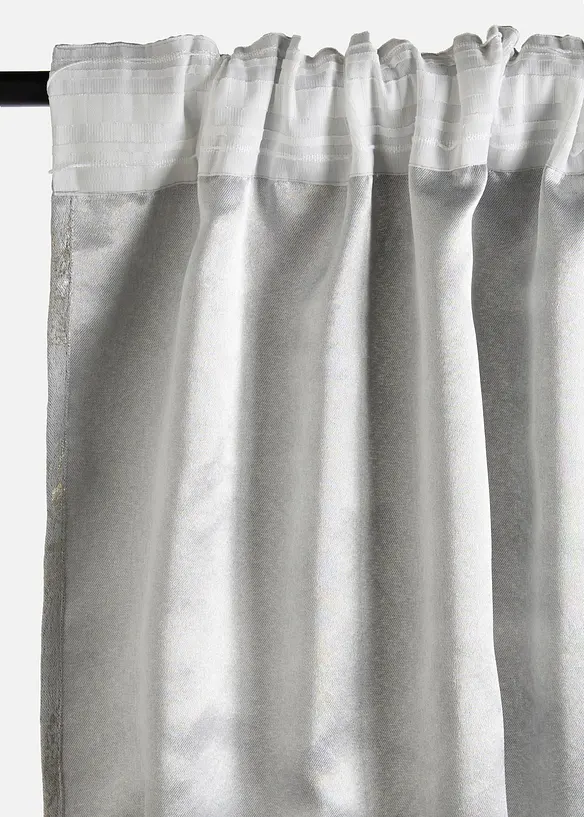 Gardin i jacquardvevd fleece med glans (1-pack), bonprix
