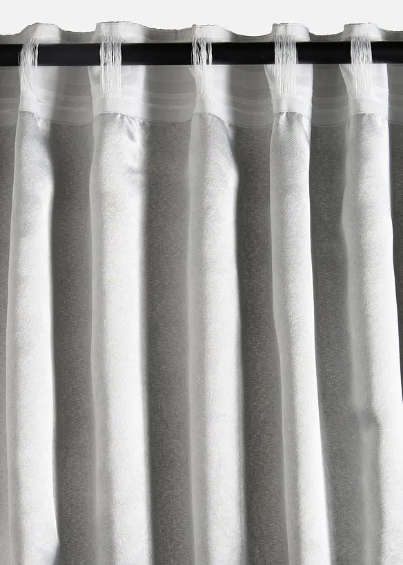 Gardin i jacquardvevd fleece med glans (1-pack), bonprix