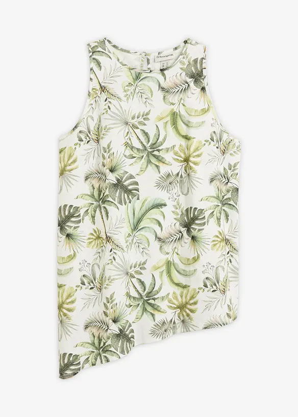 M&oslash;nstret bluse i linblanding, bonprix