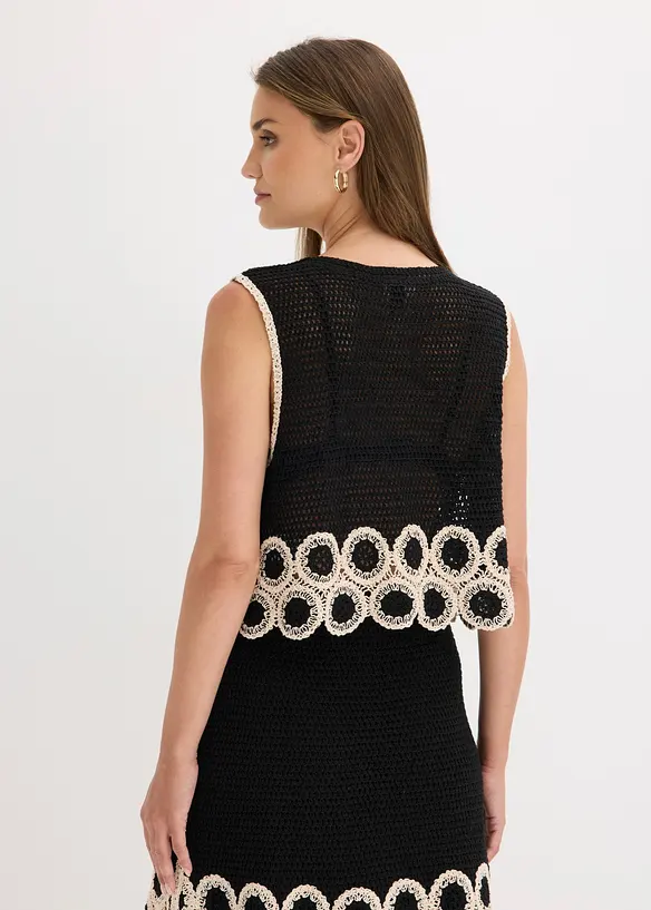 Strikket vest i 100% bomull, bonprix