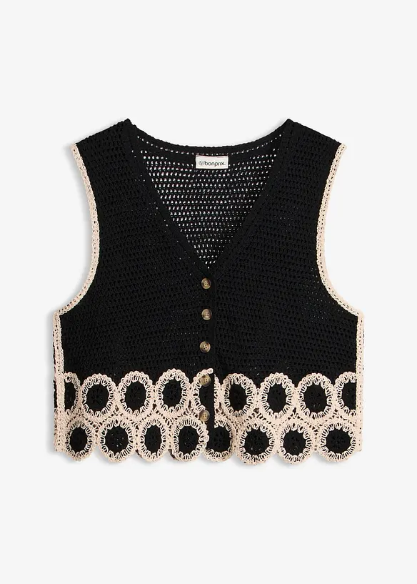 Strikket vest i 100% bomull, bonprix