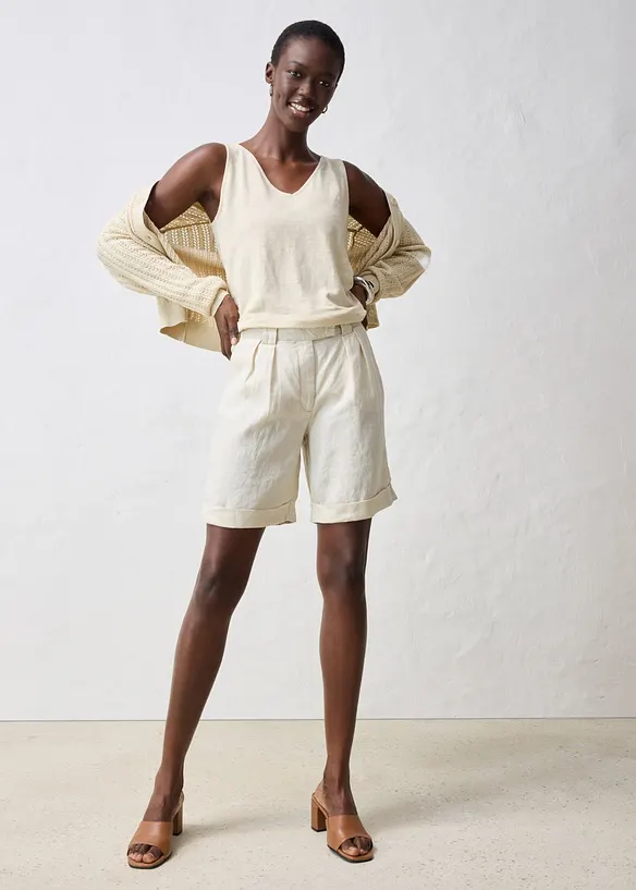 Bermudashorts i 100% lin, bonprix