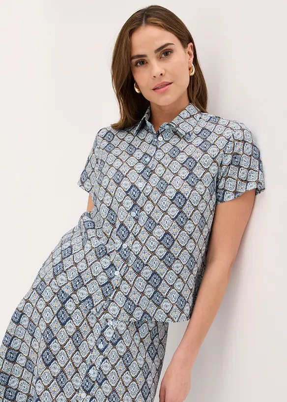 Kortermet bluse med viskose, bonprix