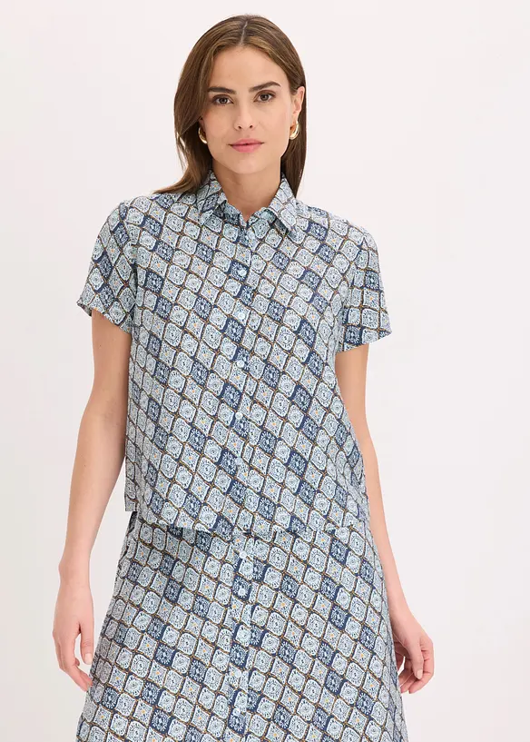 Kortermet bluse med viskose, bonprix