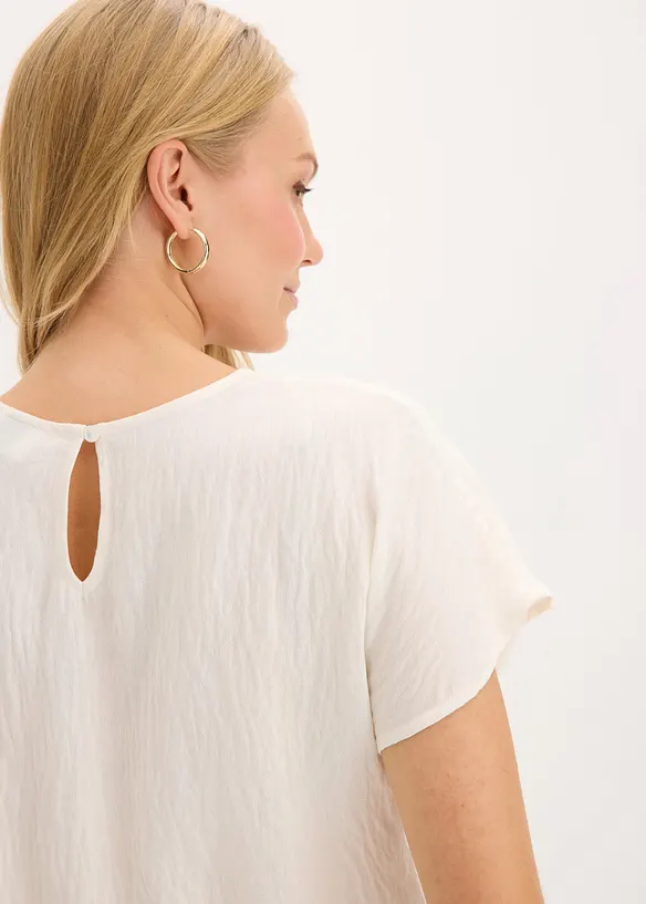 Bluse med blomsterbroderi, bonprix