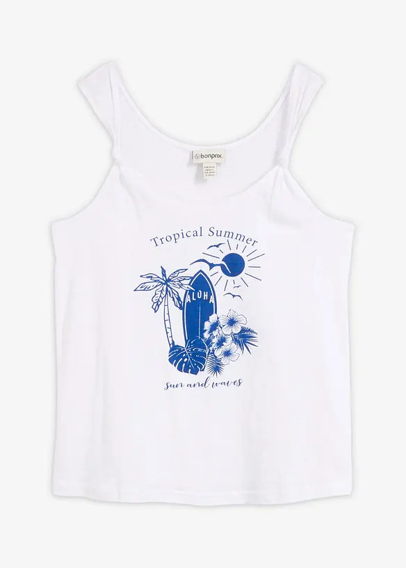 Singlet i 100% &oslash;kologisk bomull, bonprix