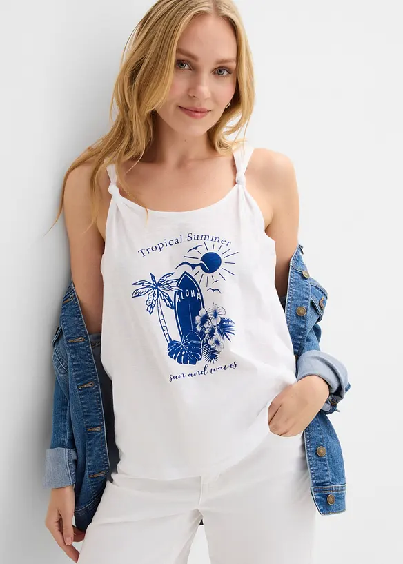 Singlet i 100% &oslash;kologisk bomull, bonprix