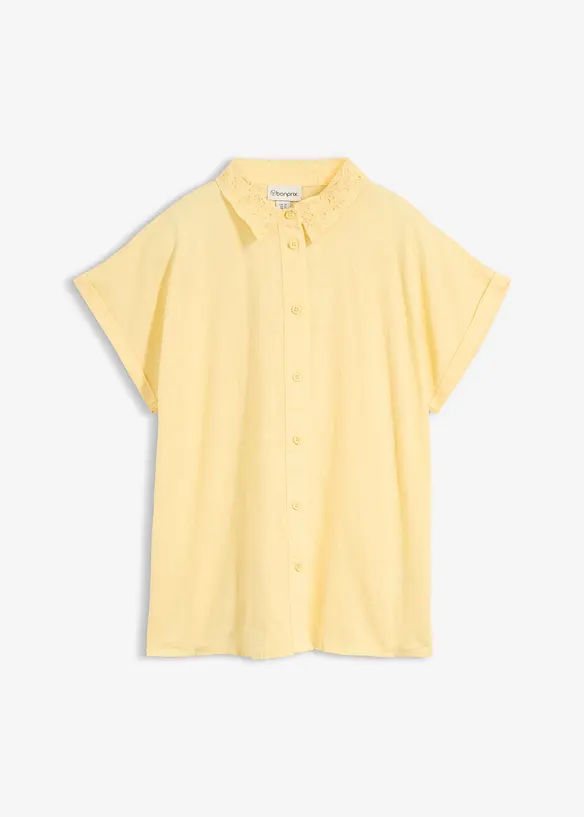Bomullsbluse med hullbroderi, bonprix