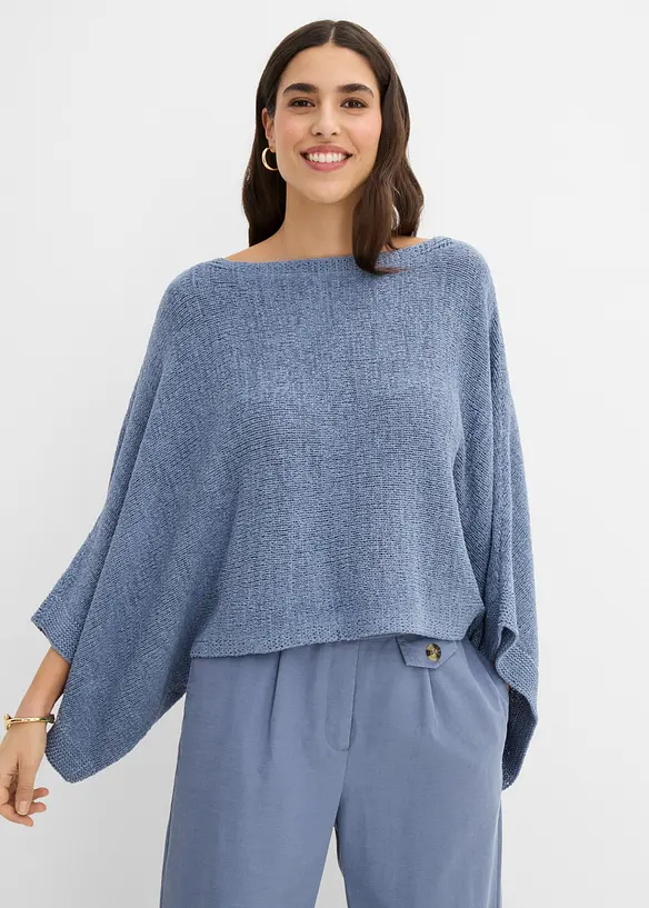 Kimono genser i b&aring;ndgarn, bonprix