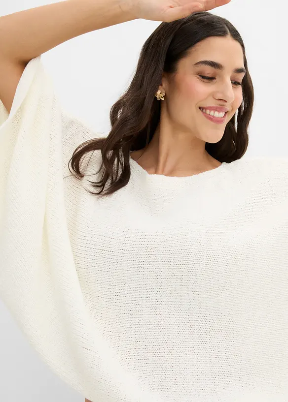 Kimono genser i b&aring;ndgarn, bonprix