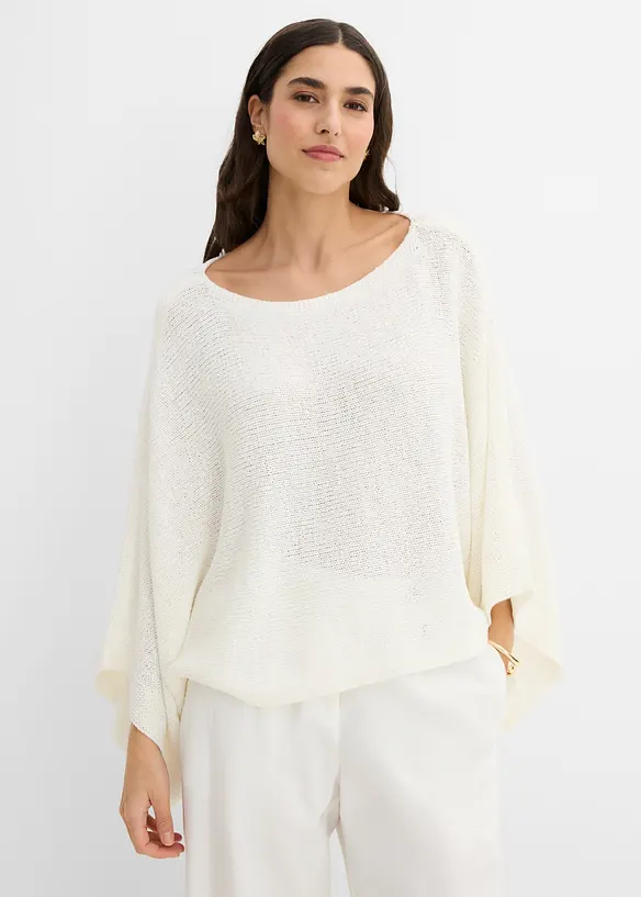 Kimono genser i b&aring;ndgarn, bonprix