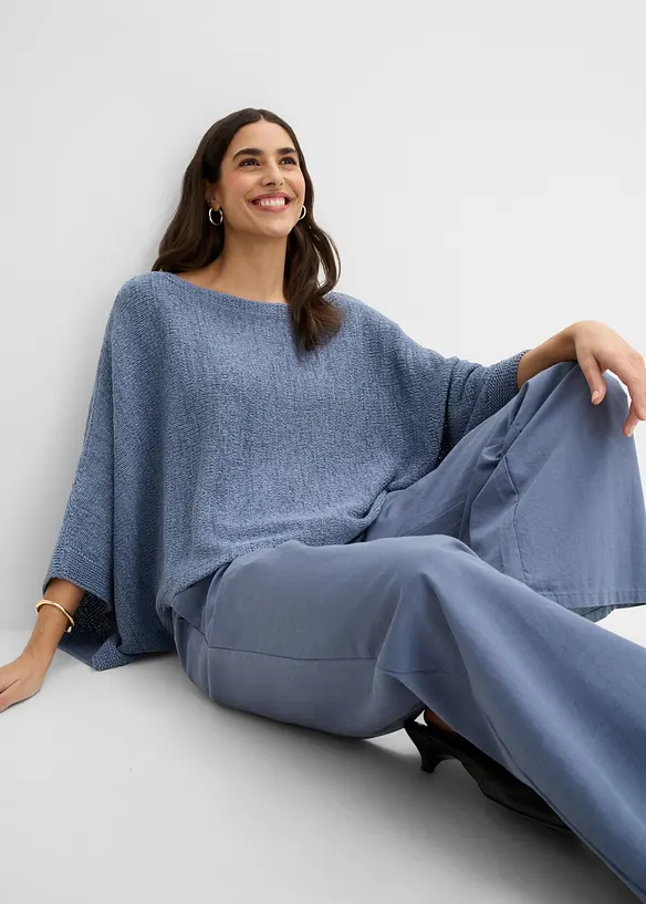 Kimono genser i b&aring;ndgarn, bonprix