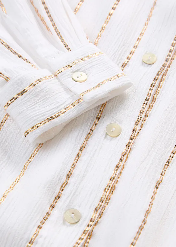 Lang skjorte med glittereffekt, bonprix