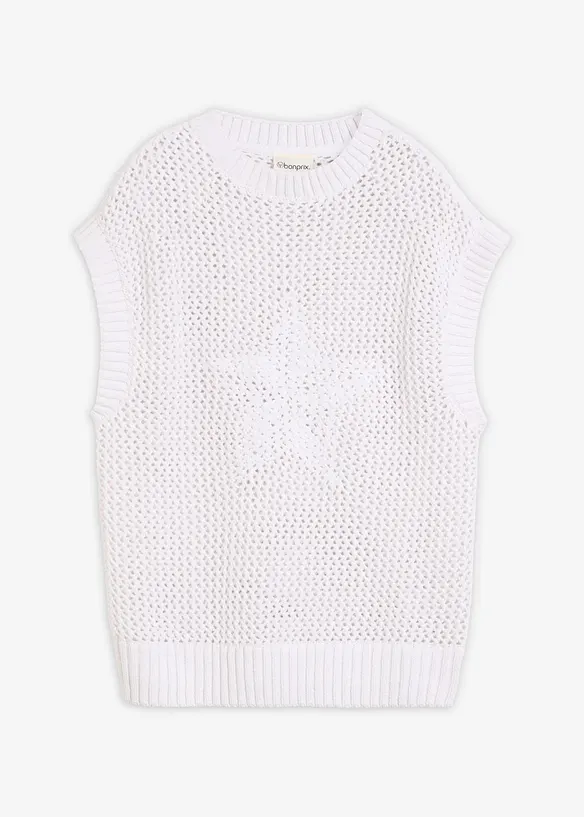 Topp i strikket stil og 100% bomull, bonprix