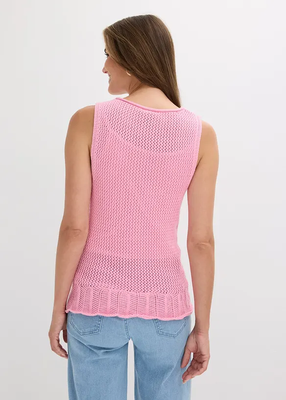 Strikket vest i bomull, bonprix